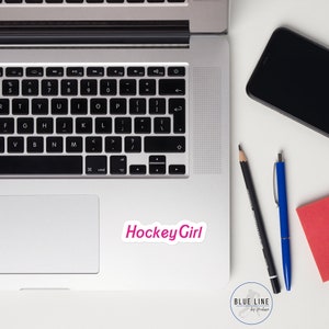 Pink Hockey Girl sticker | Glossy Hockey Girl sticker
