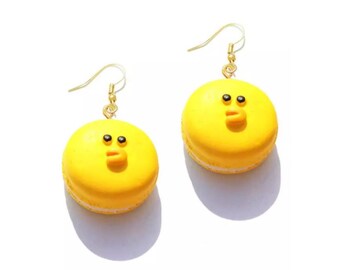 Macaron Bird Earrings - Cute Cookie Earrings