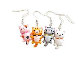 Boucles d'oreilles Happy Kitty - Boucles d'oreilles Kawaii Kitten