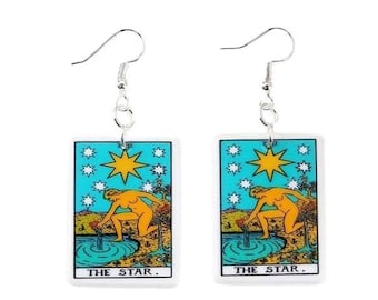 Tarot Card Earrings - two sided tarot card earrings