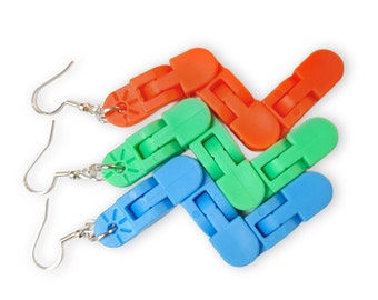 Fun Link Earrings - Snap and Click Toy Earrings