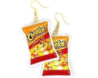 Handmade Flaming Hot Cheetos Earrings