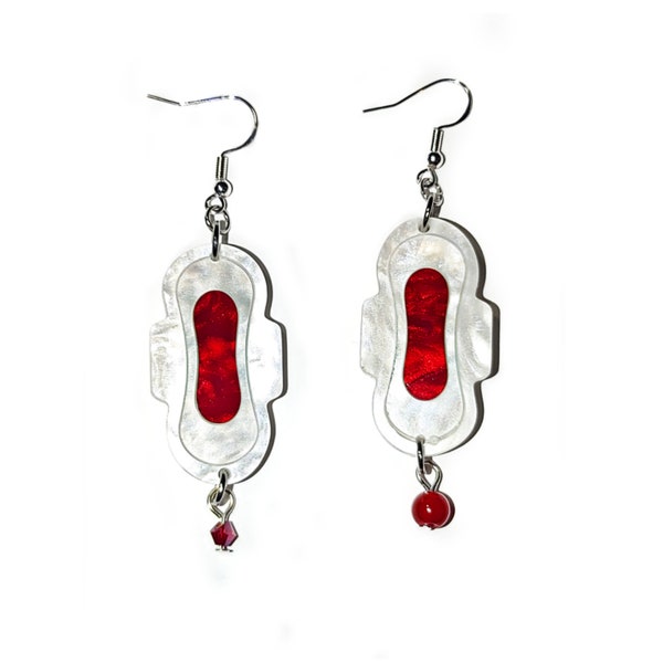 Menstruation Isn't Dirty - Period Pad Earrings - Light and Heavy Flow Day