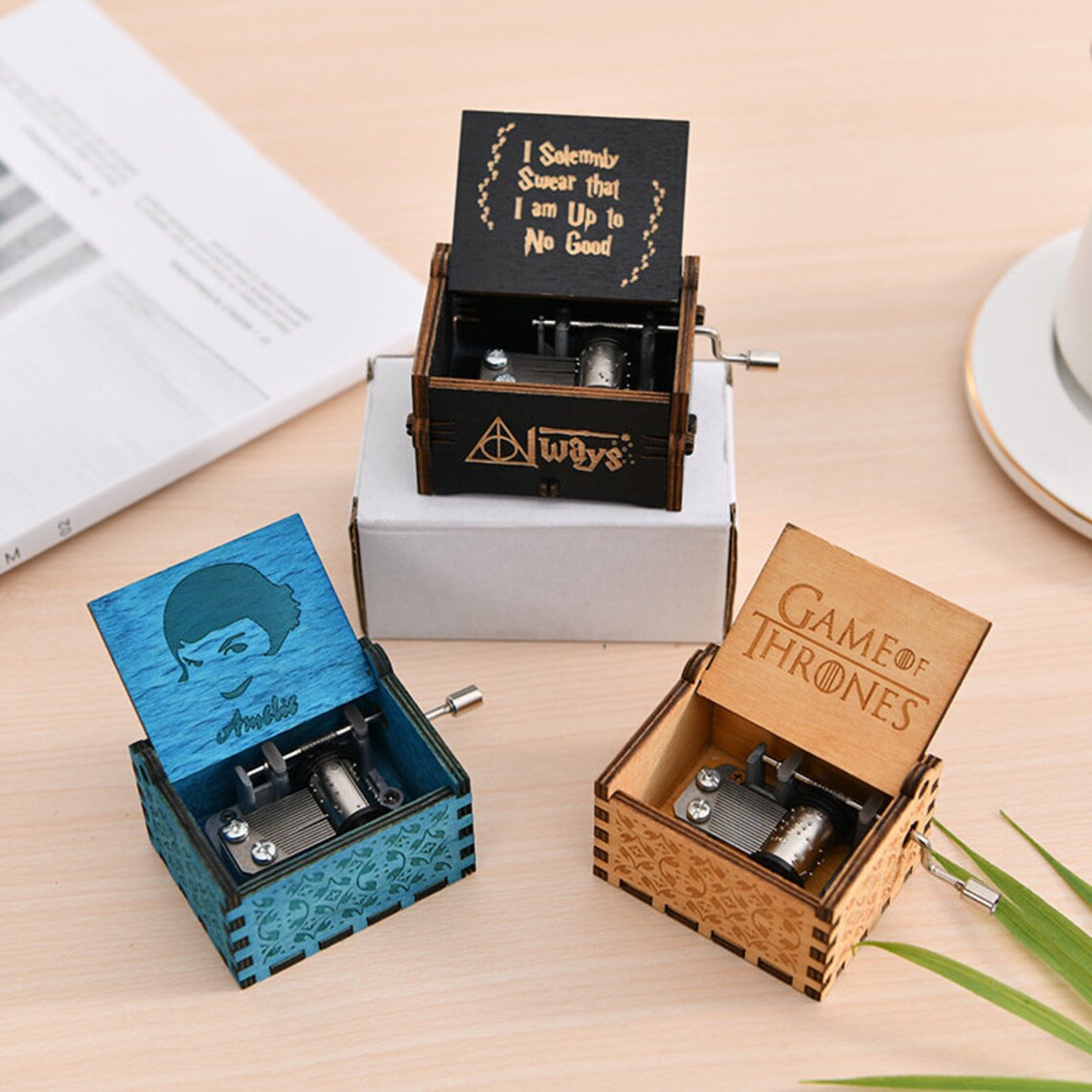 Custom Engraved Musix Box Wooden Vintage Music Box Hand Etsy