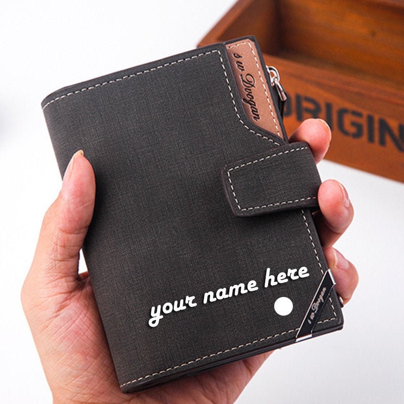 Engraved Name Wallet for Mens Men Short Wallets Custom Name Etsy