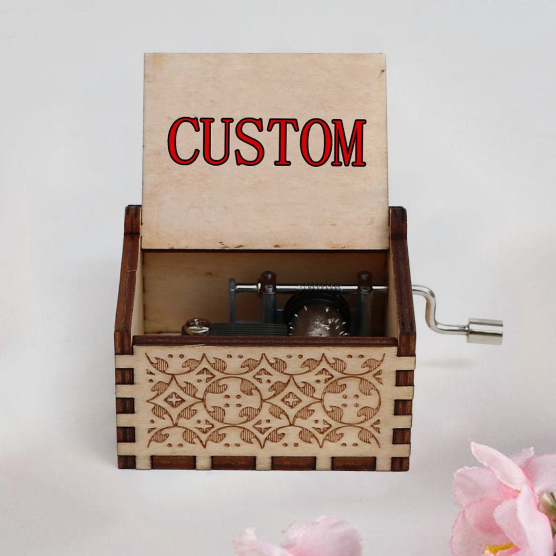Custom Photo Text Music Box Personalized Gift for Him Her Etsy