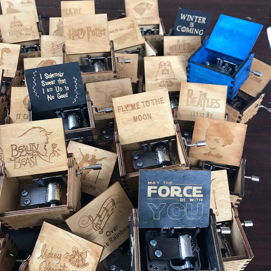 Custom Engraved Musix Box Wooden Vintage Music Box Hand Etsy