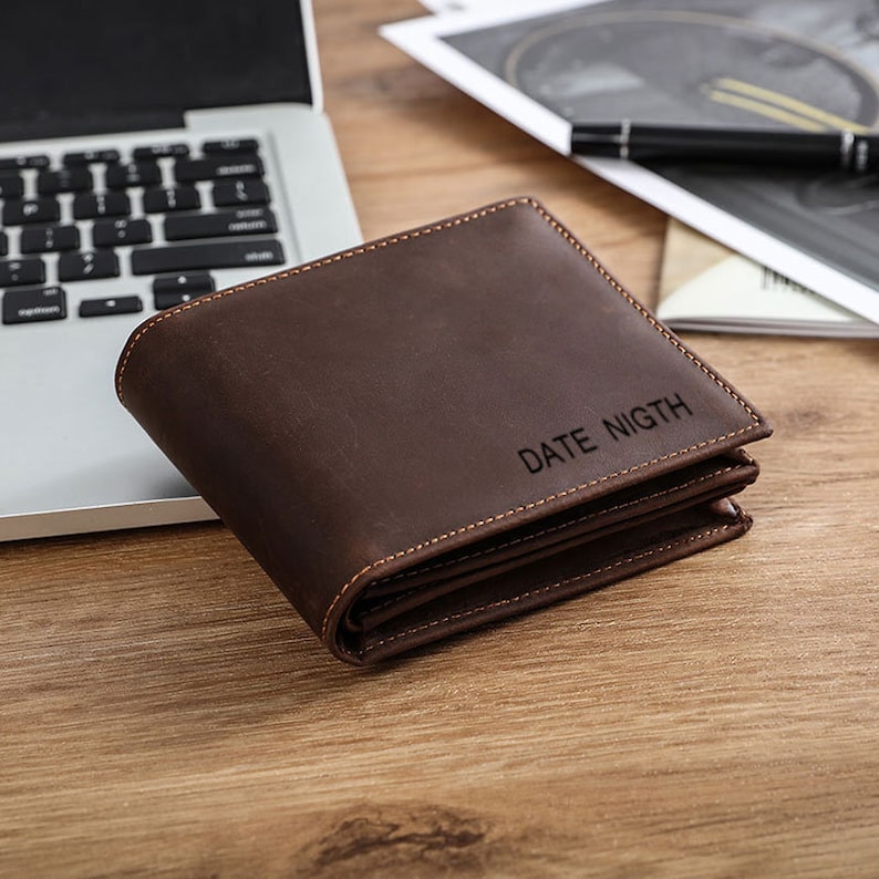 Personalized Mens Leather Wallet Engraved Wallet for Men Etsy