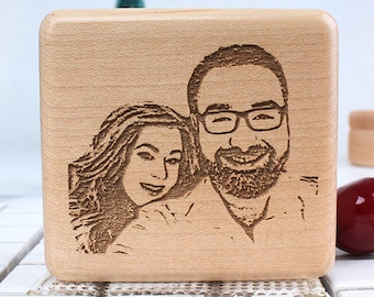 Engraved Photo Wooden Music Box: Personalized Keepsake Gift