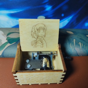 Spirited Away Music Box Wooden Engraved Name Handmade Vintage Personalized Gift Chihiro