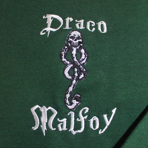 Draco Death Eater Crewneck, Sweater, Embroidered, HP, Malfoy, Gift, Personalization