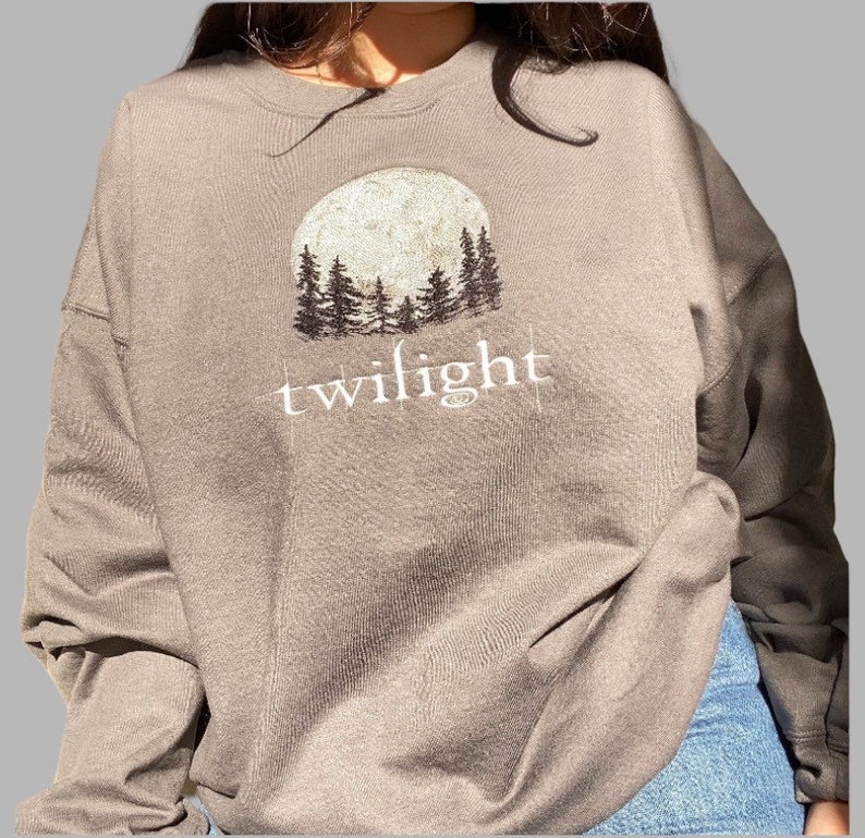 Twilight Sweatshirt,  Crewneck, Sweater, Saga, Embroidered, Moon, Forks, Vintage, Gift, Personalization 