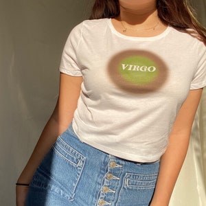 Virgo Zodiac Aura Baby Tee Aura Crop Top Y2K Retro