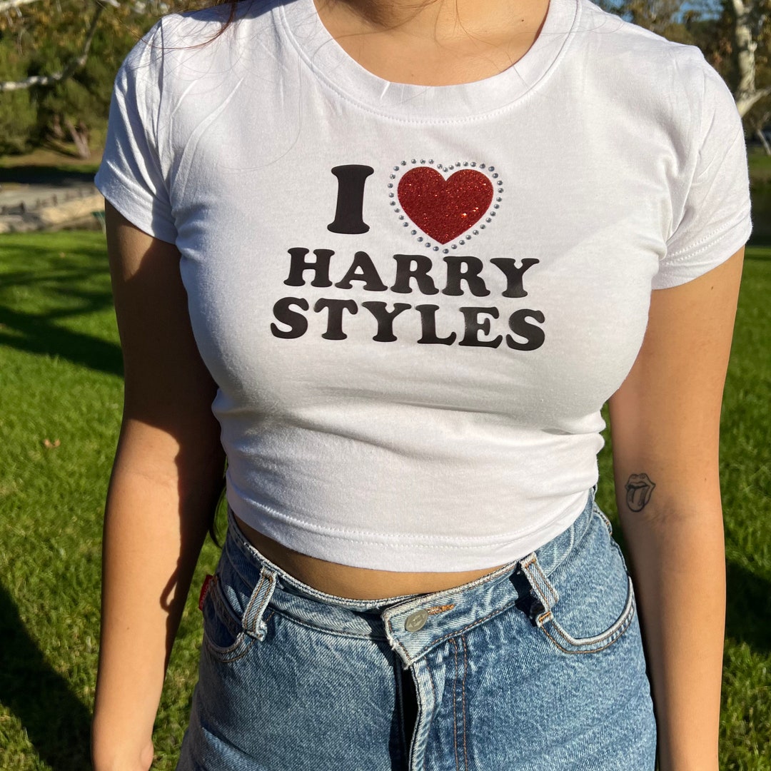 I Love HS Y2k Rhinestone Concert Festival Harry crop Top - Etsy Australia