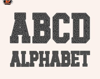 Back to school Alphabet: Composition book Varsity sport Letters (PNG Digital Download)