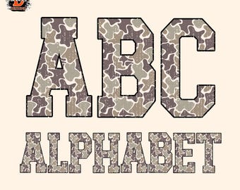 Camo Alphabet PNG – Distressed Military Letters, Sublimation (Digital Download)