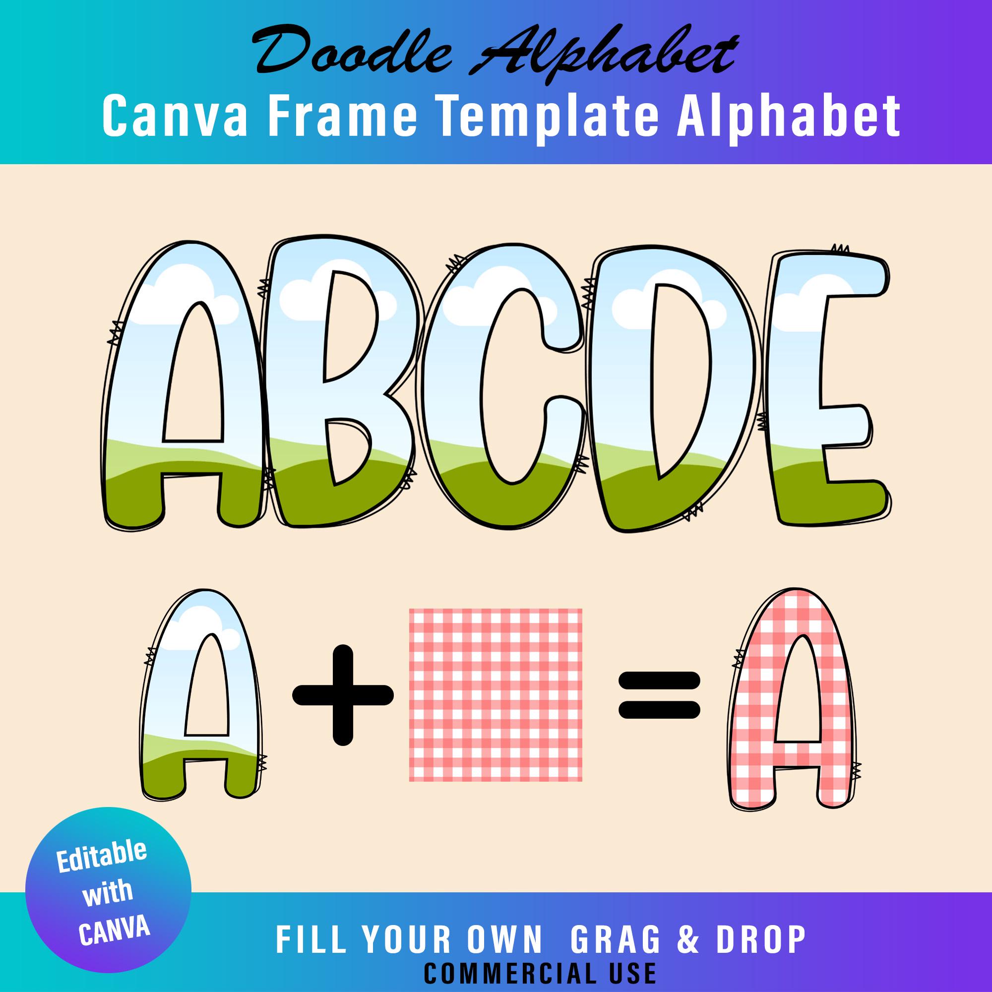 Editable Varsity Letter Photo Frames: Canva Template (digital Download ...