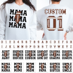 Fútbol familiar Lightning Bolt Alfabeto Letras PNG Paquete Fútbol personalizado Mamá, fútbol del día del juego, Fuente png, Conjunto alfa de sublimación