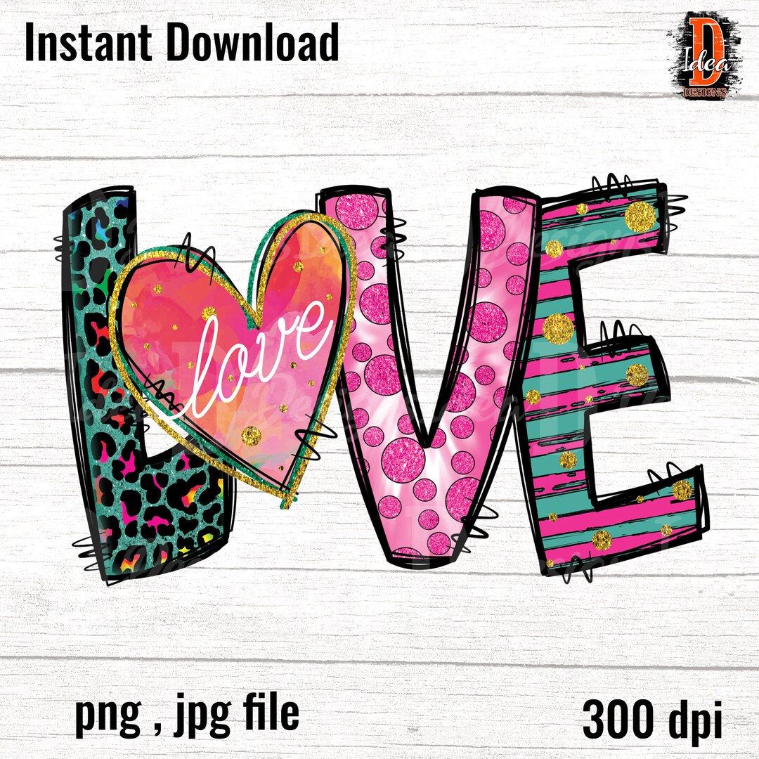 Valentine Love Sublimation Designs PNG , Valentine File PNG Download ...