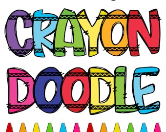 Crayon Doodle Letters & Numbers PNG Clipart (Digital Download)
