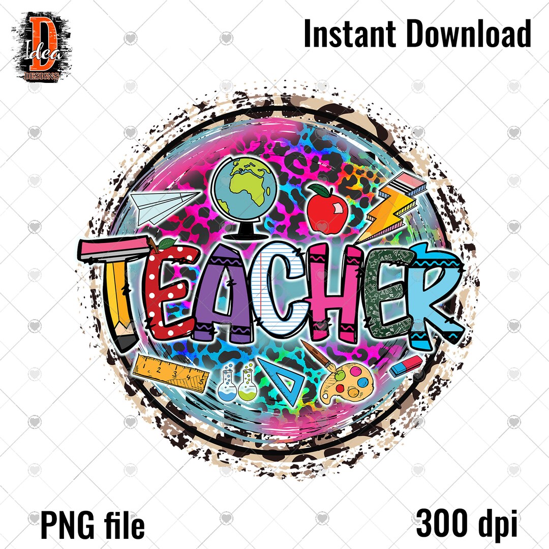 Teacher Back to School Sublimation Png File , Doodle Teacher Png ...