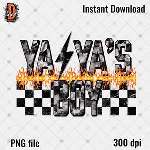 Yaya’s Boy PNG ligthning bolt Digital Png Sublimation Design, Rocker mama, little boy, rock and roll, Mini, Baby, kid, Mommy&#39;s Little Boy