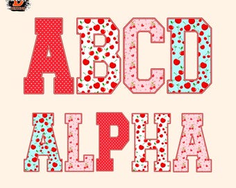 Cherry Alphabet PNG: Coquette Letters & Numbers (Digital Download)