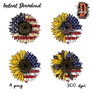 Sunflower png ,USA png, US flag png, Sunflower bundle png ,Sublimation Design,sunflower Print Design, Instant Download, Printable Design