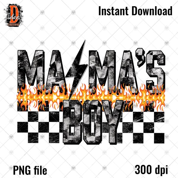 Mama’s Boy PNG ligthning bolt Digital Png Sublimation Design , Rocker mama ,little boy ,rock and roll ,Mini, Baby ,kid , Mommy's Little Boy