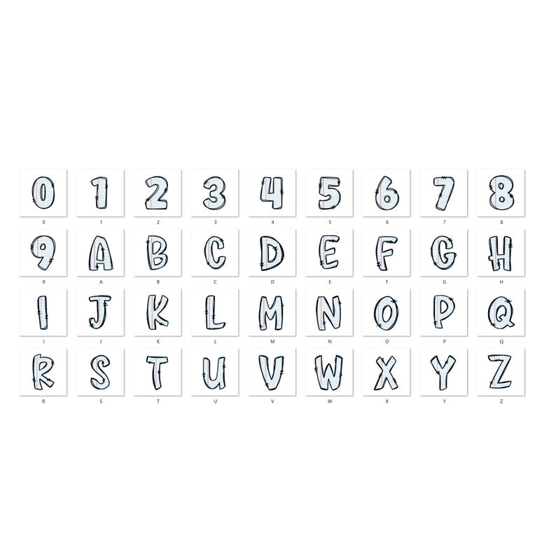 School Doodle Letters & Numbers PNG Clipart: Back to School Alpha Pack ...