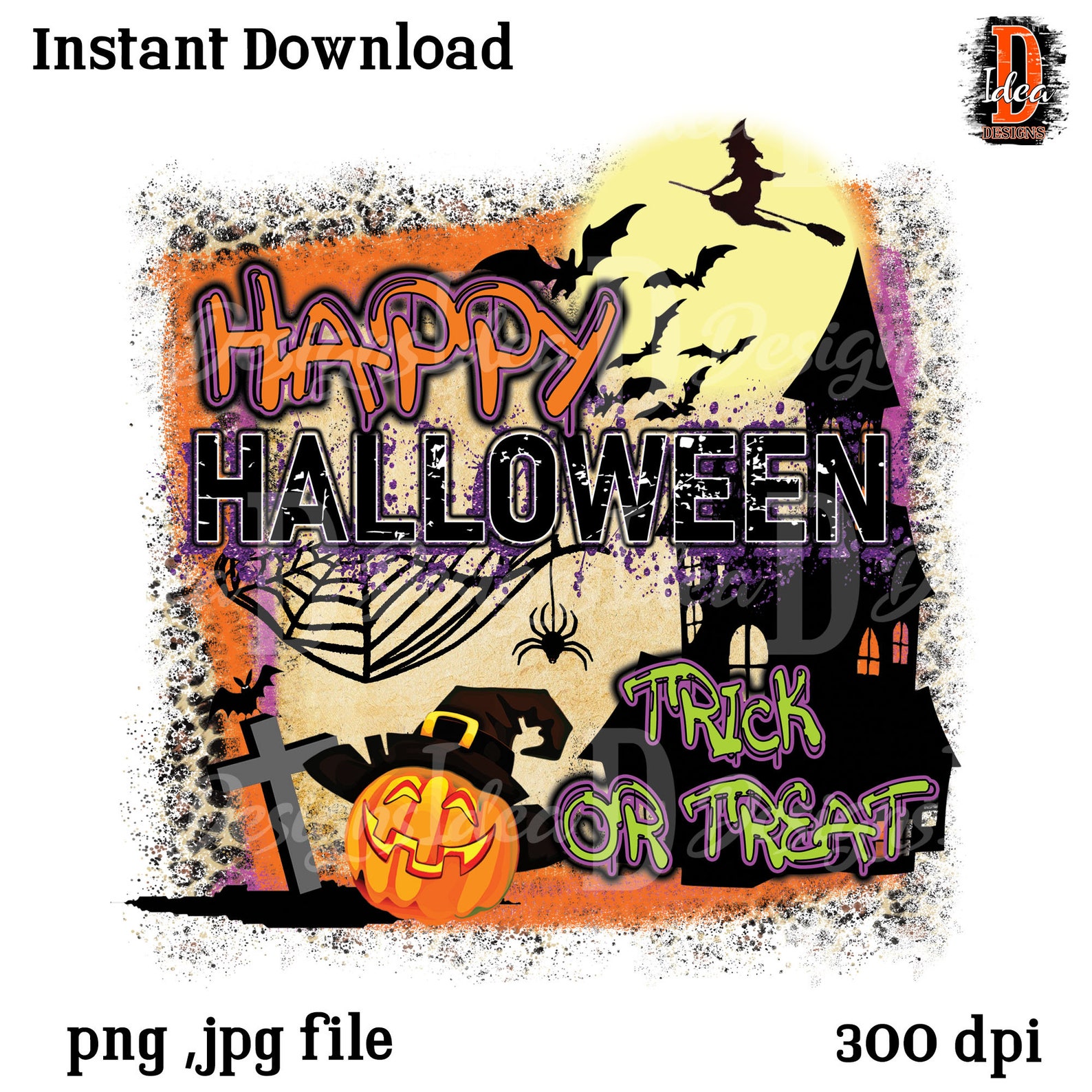 Happy Halloween Sublimation Design PNG Trick or Treat | Etsy
