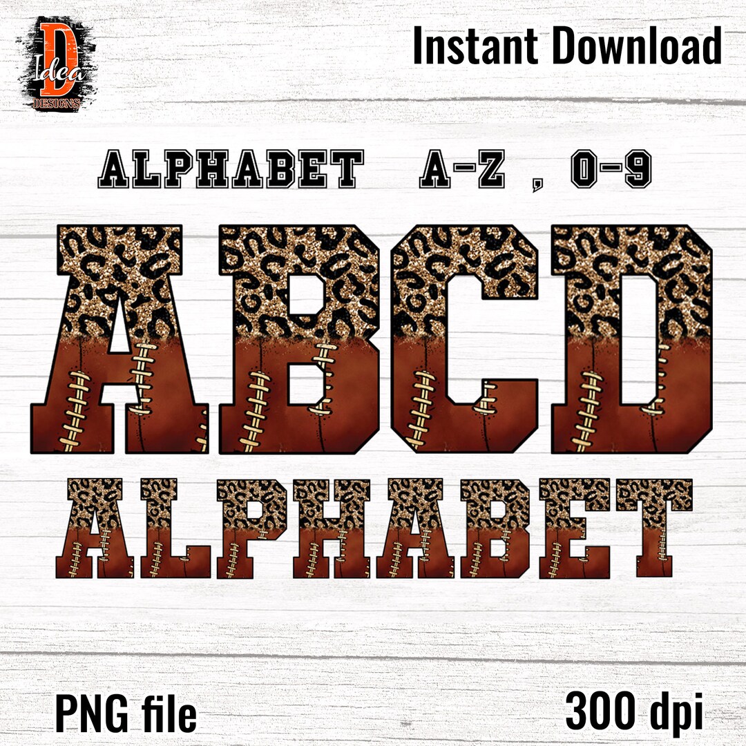 Football Alphabet Letters PNG Bundle , Football Sports Doodle Letters ...