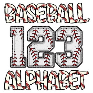 Béisbol doodle Alfabeto Letras y Número PNG Paquete, Béisbol Deportes Doodle Letras, Béisbol Doodle Fuente, Sublimación Alpha Set