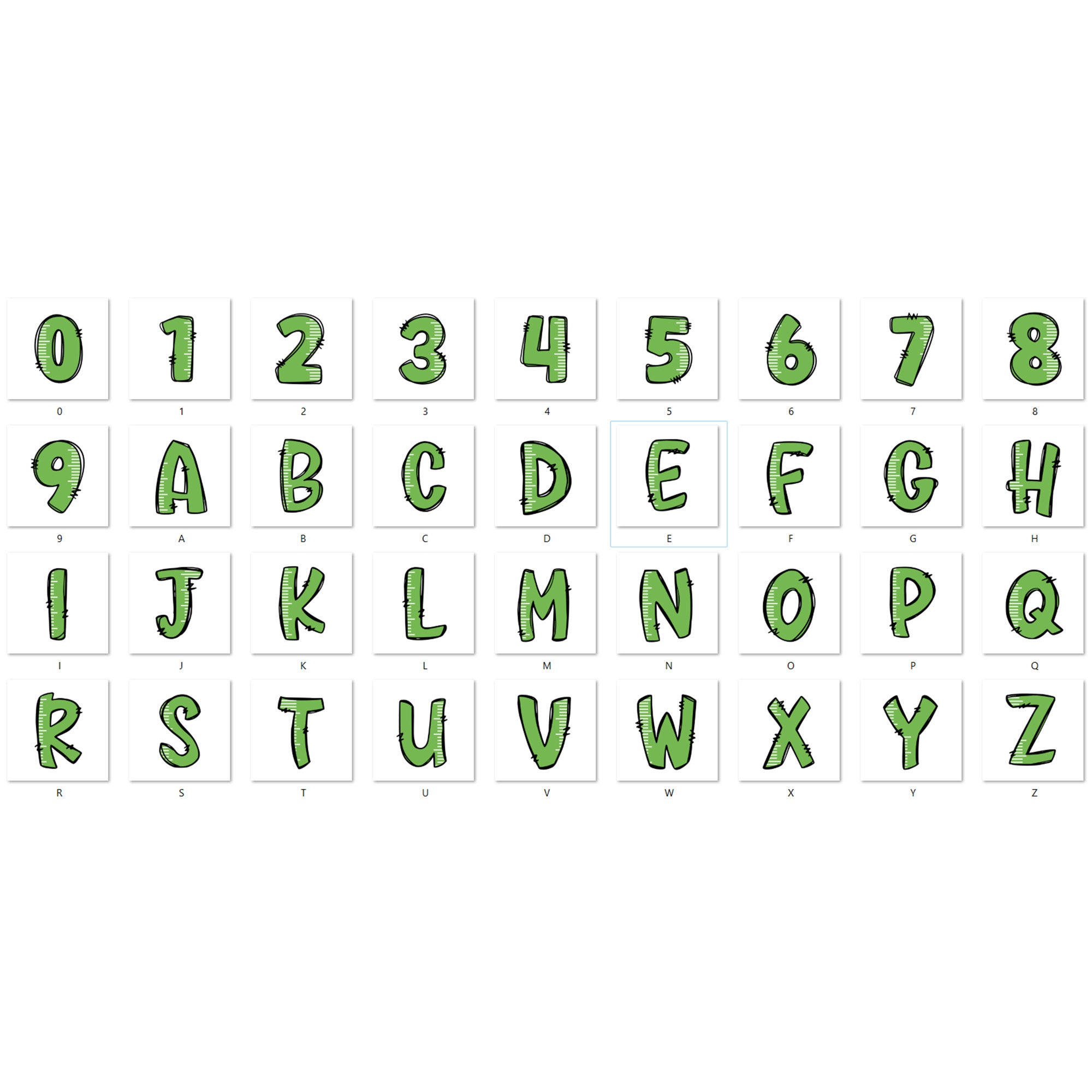 School Doodle Letters & Numbers PNG Clipart: Back to School Alpha Pack ...