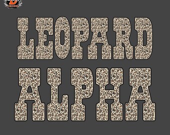 Leopard Safari Animal Print Alphabet: Zoo Varsity sport Letters (PNG Digital Download)