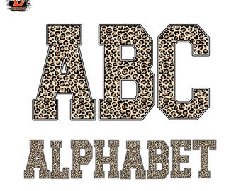 Leopard Alphabet PNG Letters A–Z & 0–9, Kids Font, Digital Download, Sublimation
