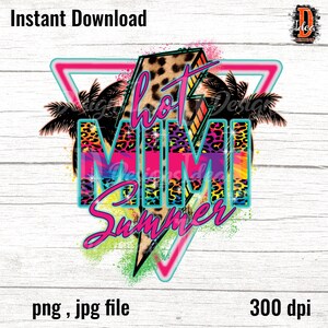 Hot Mimi Summer Lightning leopard PNG Print File for Sublimation Or Print, Retro Sublimation,Summer, Beach Designs, Instant Digital Download