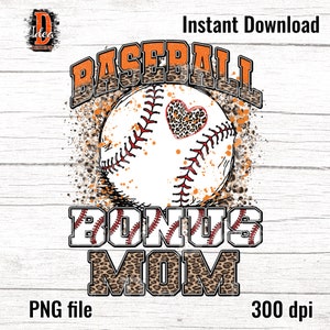 Baseball bonus mom png , leopard ballgame png , Printable Sublimation Graphics digital download png file , gameday , Instant Download