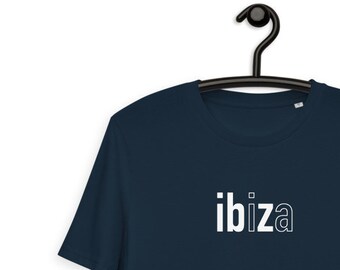 Ibiza Minimalistic Unisex Organic Cotton T-shirt | Simple Ibiza Shirt | Vegan Paradise Tee | Ibiza Addict T-shirt | White Island Apparel