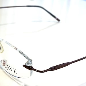 Nouvelles lunettes de vue sans monture Rave marron métallisé ~ Montures abandonnées ~ Livraison gratuite aux États-Unis ! ~ SOLDE de clôture à prix réduit !