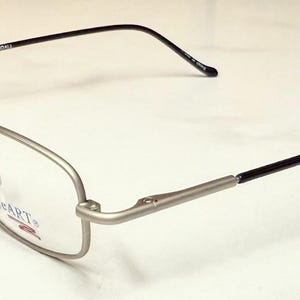 New Old Stock EyeArt Kendall Eyeglasses Matte Silver Black Sides Rectangle Frame