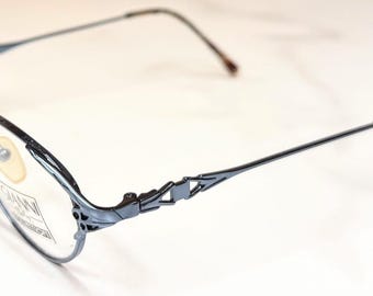 Gafas vintage Gianni, color azul vaquero, nuevas de antiguo stock. Montura descatalogada.