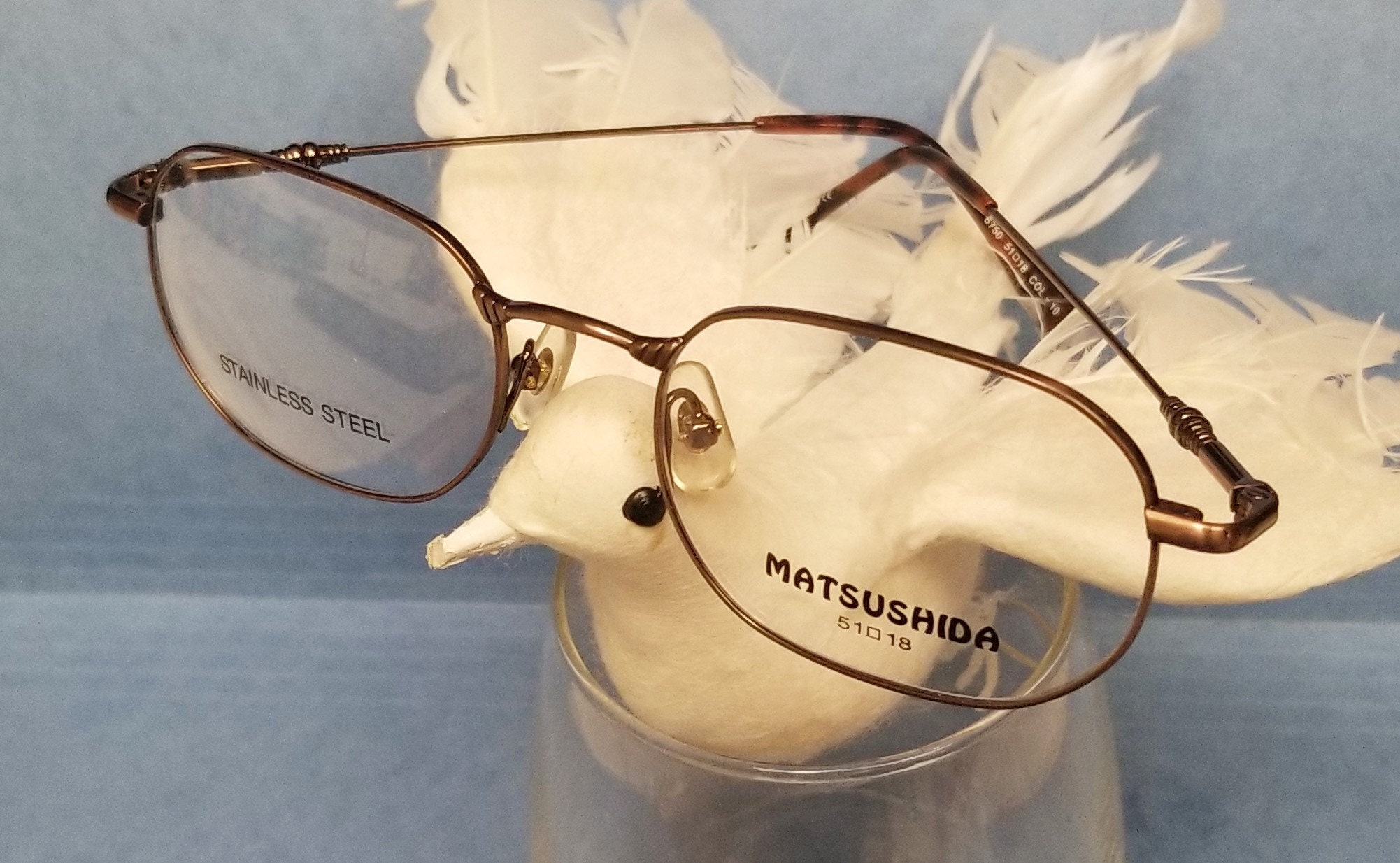 New Metallic Brown MATSUSHIDA Eyeglasses Square Glasses 