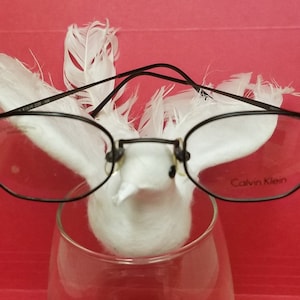 Nieuwe matzwarte CALVIN KLEIN-bril met metallic grijze brillenpootjes en zwarte brillenpootjes Made in Japan ~ Verzending gratis VS ~ Close-out ~ Niet meer leverbaar