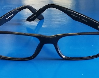 New Shiny Black GIOVANNI Eyeglasses Rectangle RX-Glasses - Free Case Included