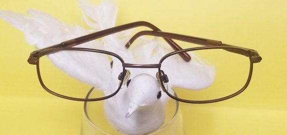 New Rose Metallic Eyeglasses Rectangle Frames Dar… - image 5