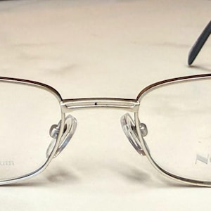 New Old Stock Vintage Noguchi Titanium Eyeglasses Silver Rectangular Discontinued Frame