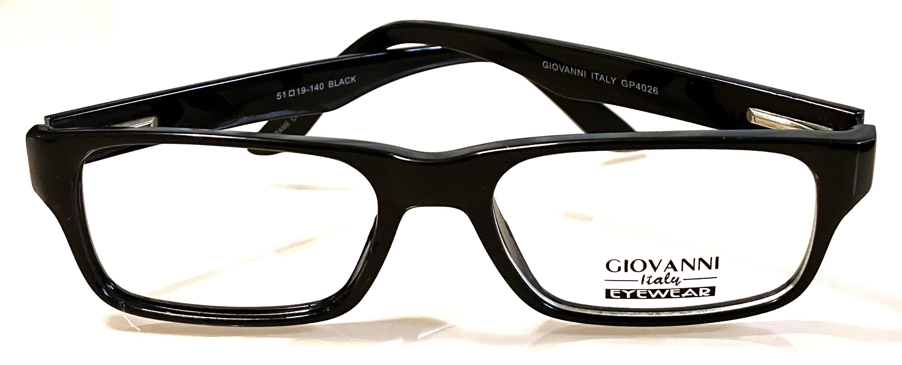 New Sturdy Black Giovanni Eyeglasses Rectangular Frames 