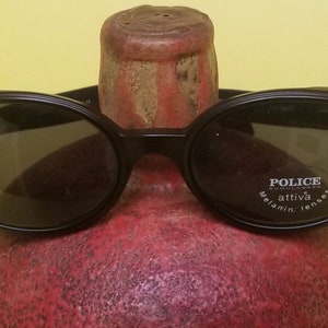 New Discontinued Police Sunglasses Matte Black on Black Vintage Classic Attiva Melanin Lenses Made In Italy ~ Closeout SALE!