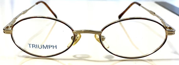New Gold Triumph Eyeglasses Amber Rim and Matchin… - image 1